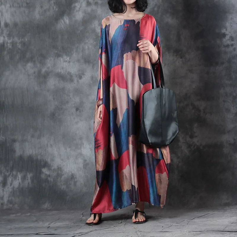 Elegant print maxi dresses o neck short sleeve summer dress baggy dresses bridesmaid dress Elegant print maxi dresses o neck short sleeve summer dress baggy dresses bridesmaid dress