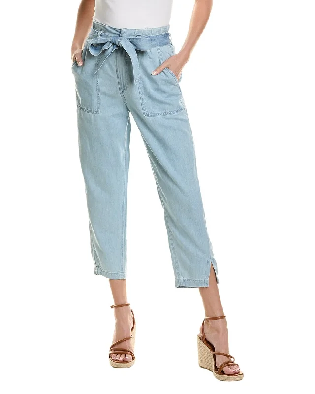 AG Jeans High-Rise Barrel Silk-Blend Paperbag PantYour Chance to Save is Now!