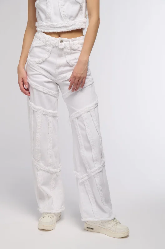 CIARA DISTRESSED WIDE LEG JEANSHot Deals You Can’t Resist!