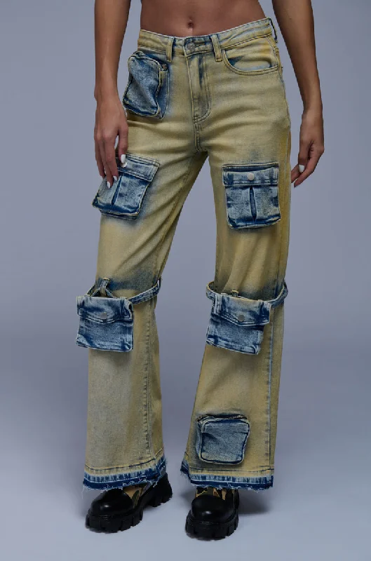 IGGY CARGO POCKET WIDE LEG JEANLimited Edition, Limited Price!