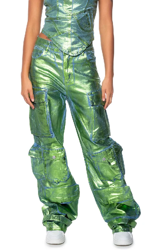 LA ISLA METALLIC CARGO JEANSHurry, Sale Ends Soon!