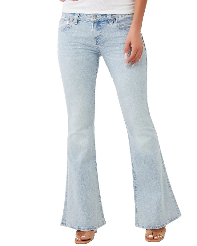 True Religion Serene Meadows Hs Applique Carrie Low-Rise Flare JeanMassive Price Cuts!