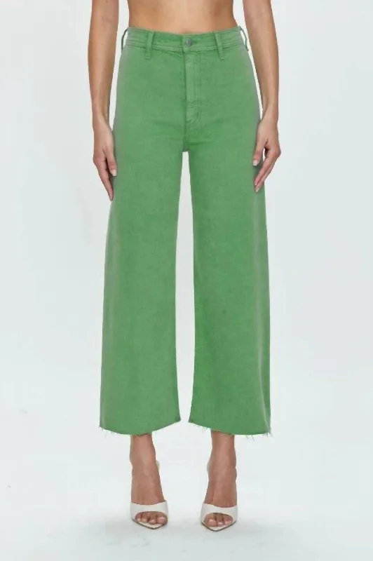Women's Penny Crop High Rise Wide Leg Jeans In AvocadoYour Favorite Items on Sale Now!
