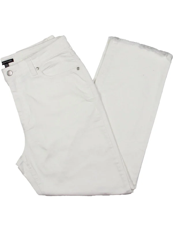 Womens Raw Hem Denim Straight Leg JeansSavings You Can’t Ignore!