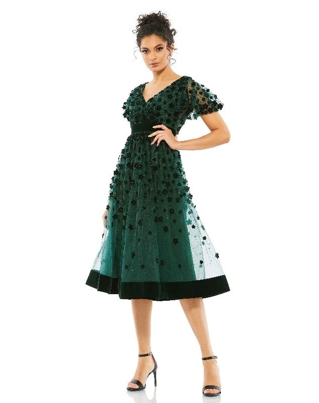Mac Duggal 68735 Short Velvet Midi Cocktail DressShop More, Spend Less!