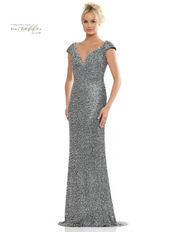 Rina di Montella RD2983 Long Fitted Formal Glitter DressMust-Have Deals Inside!