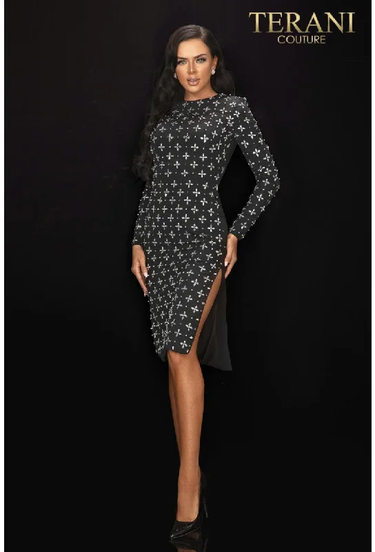Terani Couture 2011C2025 Short Cocktail Beaded Long Sleeve DressExclusive Savings This Week!