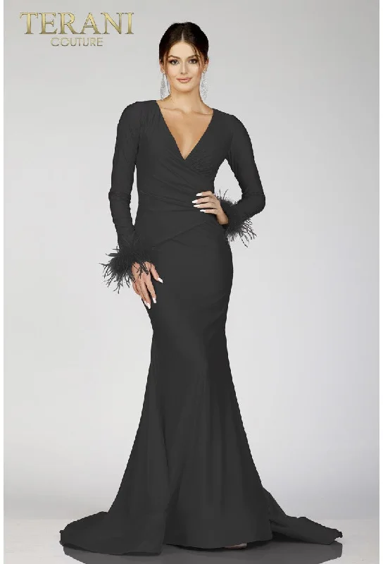 Terani Couture 231P0074 Long Sleeve Formal Mermaid DressEverything Must Go!