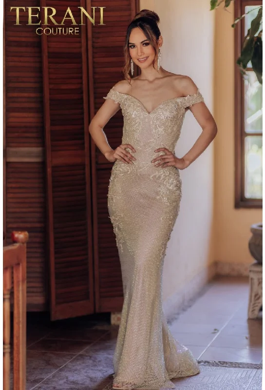 Terani Couture 232GL1471 Long Formal Prom Mermaid DressStock Up and Save!
