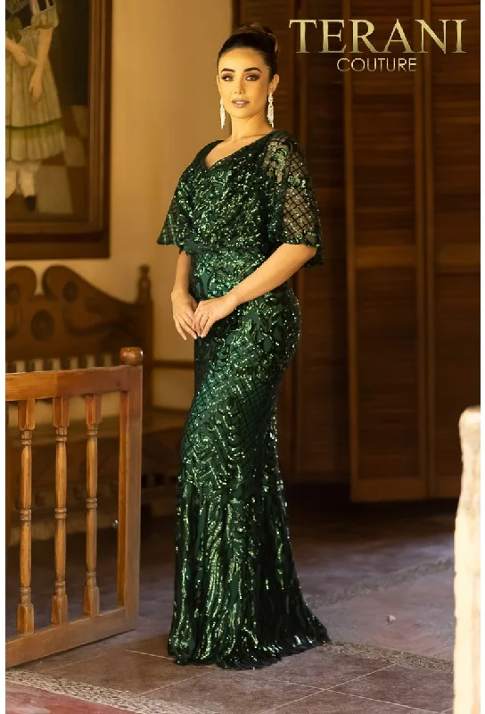 Terani Couture 232M1516 Long Mother of the Bride Sequin Cape DressSavings You Can’t Ignore! Terani Couture 232M1516 Long Mother of the Bride Sequin Cape DressSavings You Can’t Ignore!