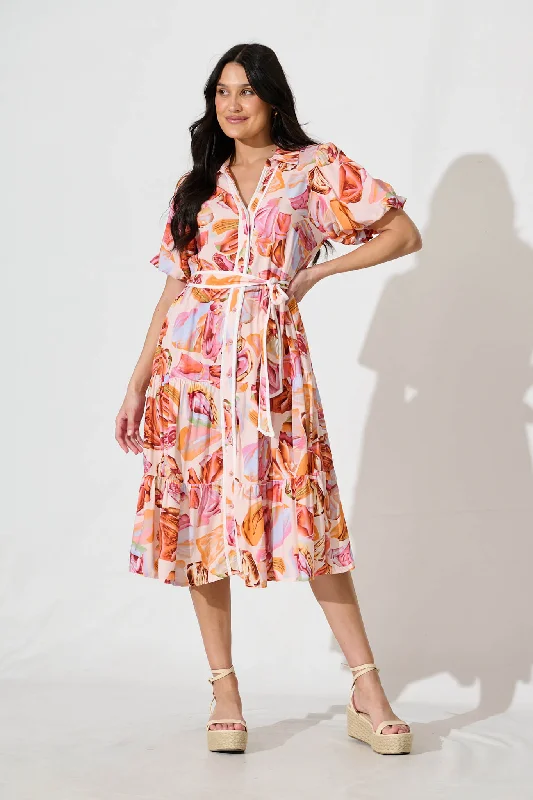 Aoife Shirt Dress in Rust MultiThe Sale You’ve Been Waiting For!