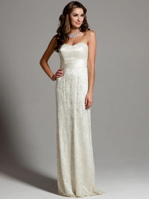 Badgley Mischka Ivory sheath lace wedding gownBuy One, Get One Free!