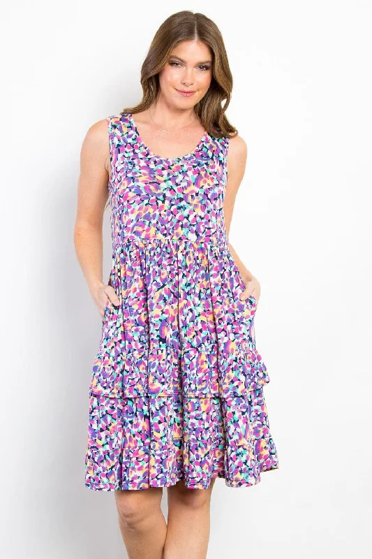 Be Stage Full Size Print Wrinkle Free Ruffled DressYour Best Deals Are Here!