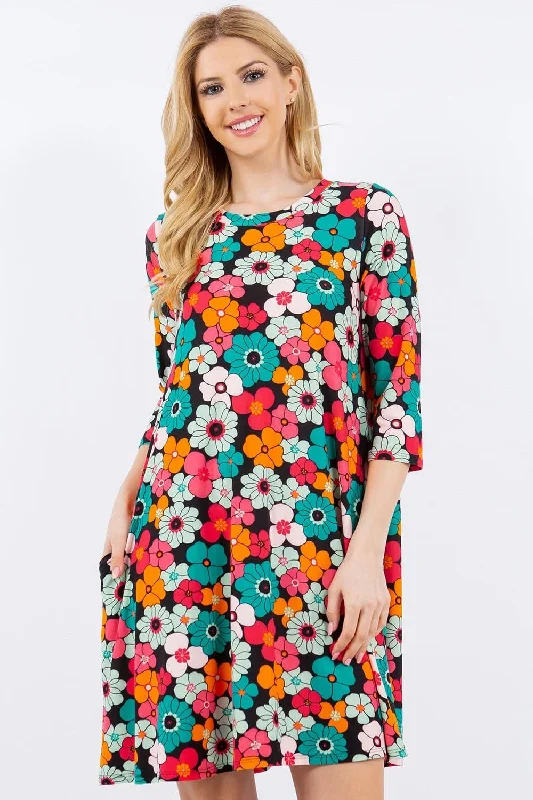Celeste floral midi dress with pocketsEnjoy Huge Discounts Now!