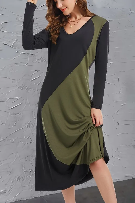 Chic long sleeve midi dress, sheerScore Big Savings Today!