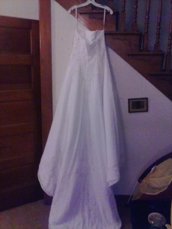David's Bridal A-line with Chiffon Split Front Overlay Style V901Limited Edition, Limited Price!