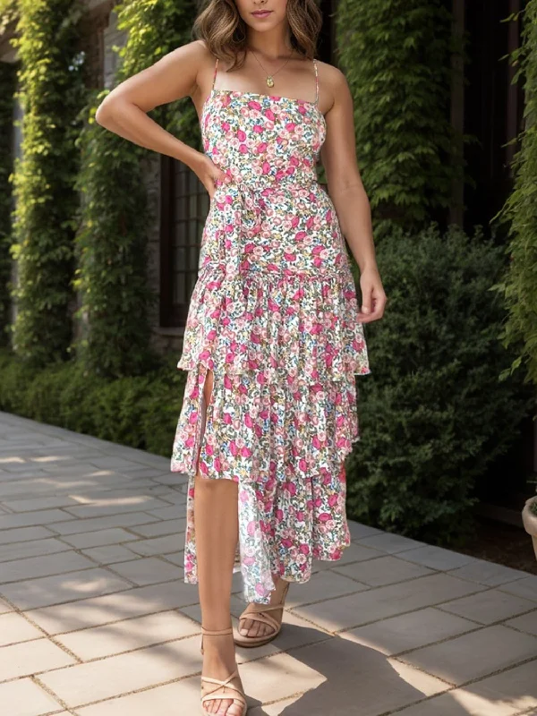Layered slit cami dress, printed designDon’t Wait – Shop Today!