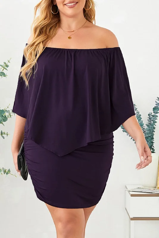 Chic off-shoulder half-sleeve dressDon't Miss Out!