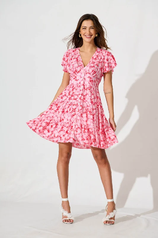 Lovina Dress In Pink FloralMega Sale Happening Now!
