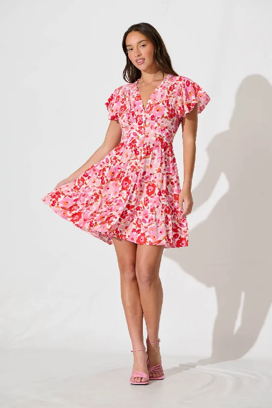 Lovina Dress in Pink Red FloralFind the Best Deals Here!