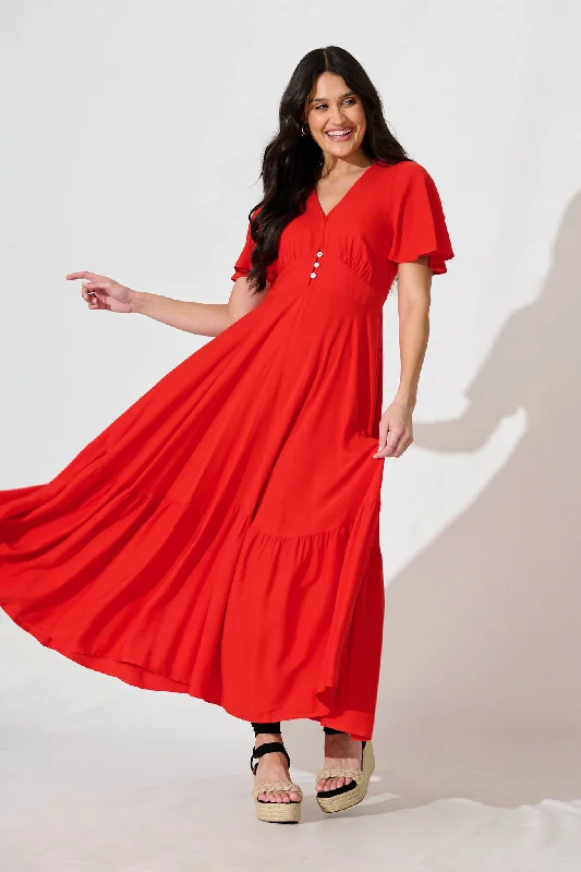 Nevada Maxi Dress in RedInstant Savings Await!