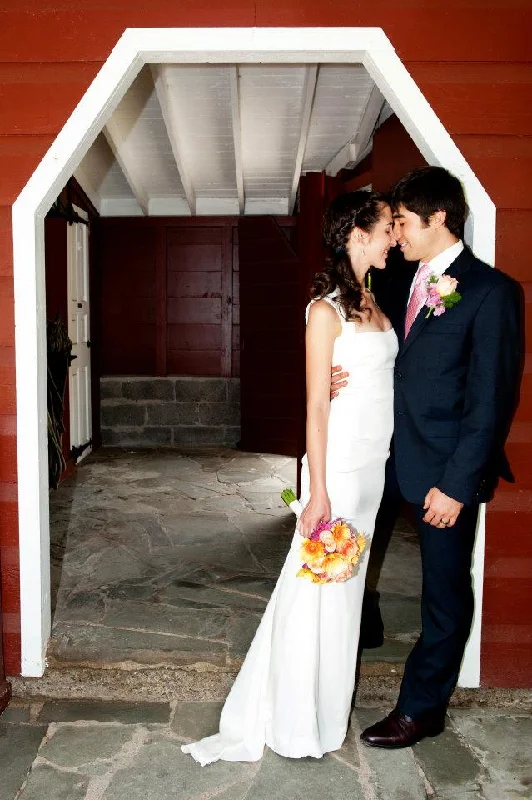 Nicole Miller Taryn Cutout Back Crepe de Chine Lace Wedding GownThe Best Sale of the Year!
