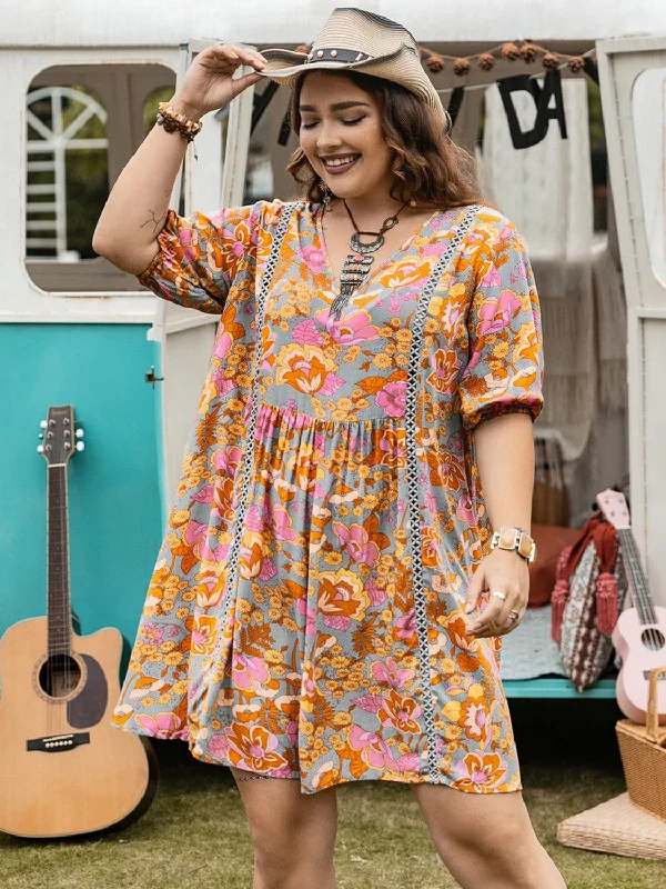 Chic Floral Mini Dress 1XL-3XLThe Sale You’ve Been Waiting For!