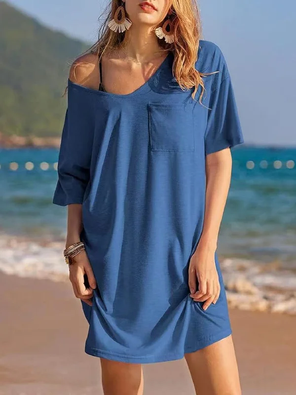 V-neck pocket tee dress with pocketsThe Best Offers Are Here!