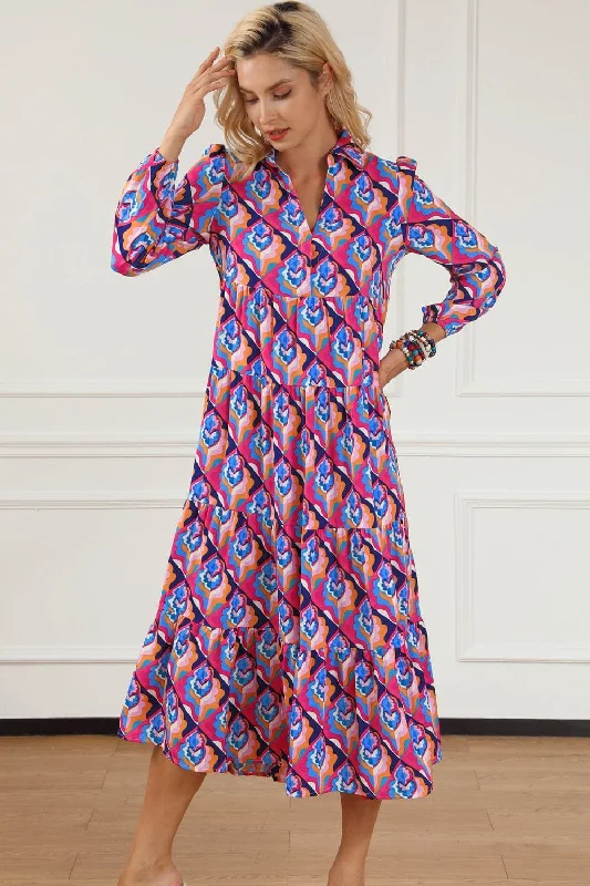 Chic long sleeve midi dressFlash Deals – Act Quickly!