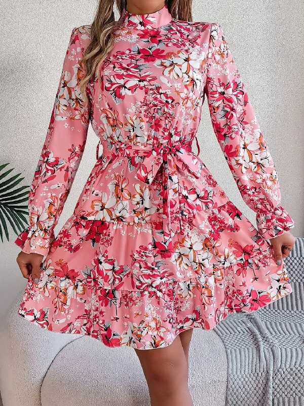Chic printed mini dress with flounce sleevesGet More for Less!