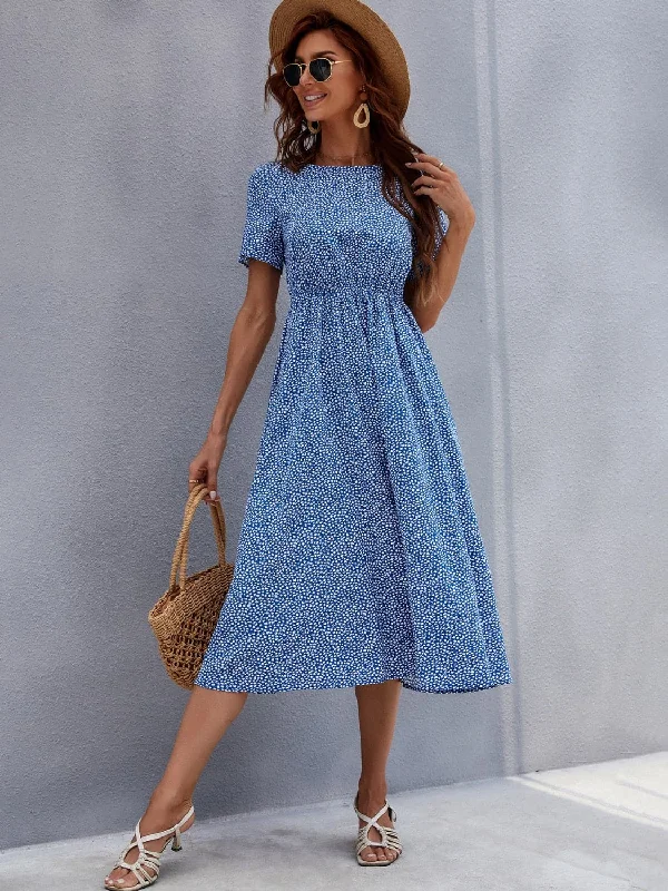 Floral midi dress with short sleevesYour Dream Deal is Here!