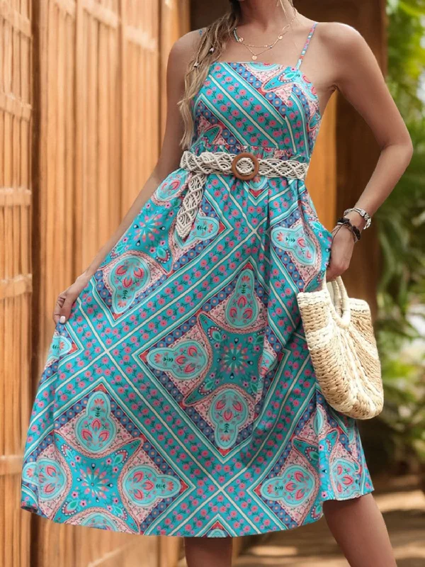 Chic midi dress, spaghetti straps, 100% polyesterMassive Price Cuts!