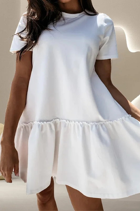 Flirty ruffled mini dress - short sleevesLimited Deals, Unlimited Savings!