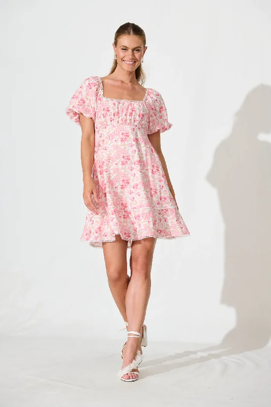 Shella Dress In Pink Floral PrintSave Like Never Before!