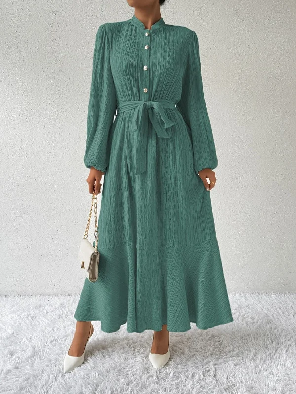 Chic tie-waist midi dress - long sleeveBiggest Sale of the Season!