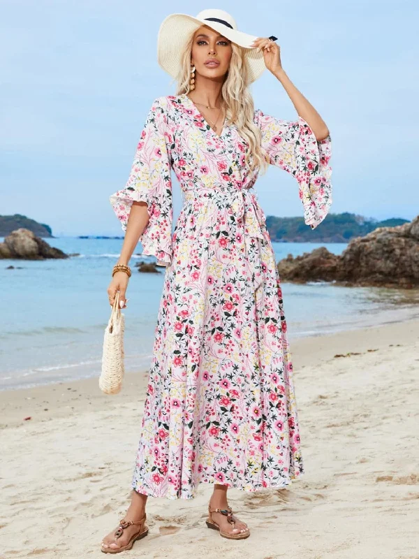 Chic midi dress with print & sleevesOne Day Only – Huge Savings!