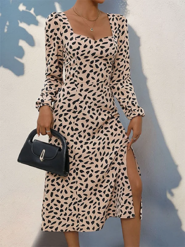 Chic floral midi dress with slitHuge Savings – Act Now!