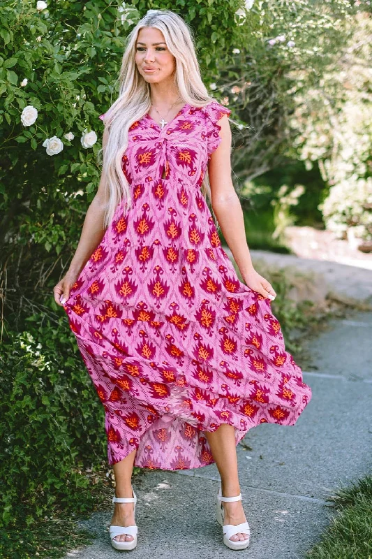 Chic Cap Sleeve Midi DressStock Up and Save!