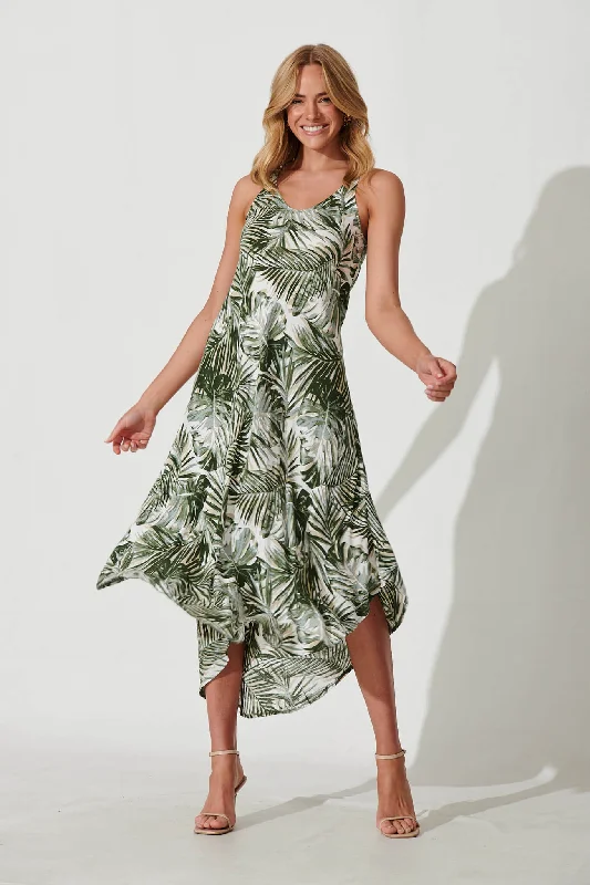 Two Of Us Midi Dress In Green Leaf PrintThe Best Sale of the Year!