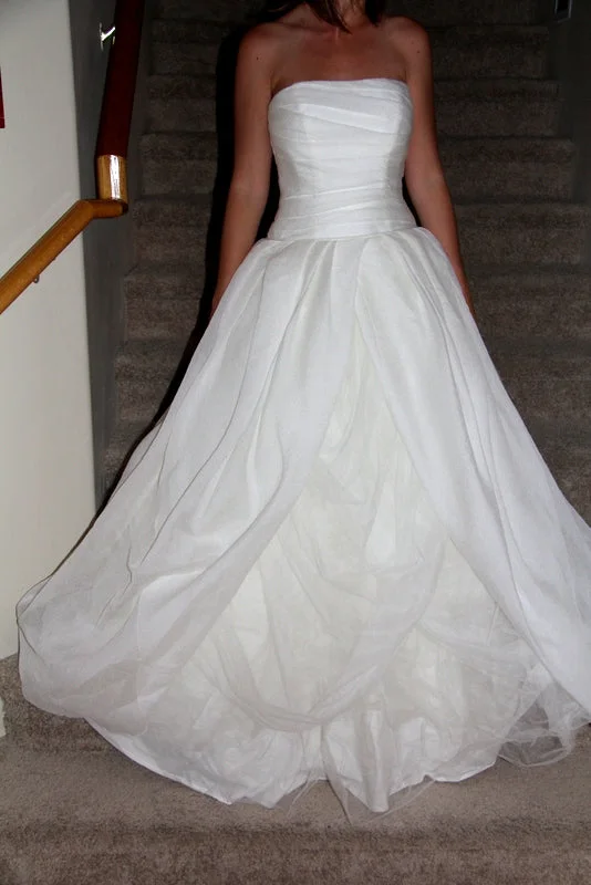 Vera Wang Organza Gown with Draped Bodice and Tulle SkirtDon't Miss Out!