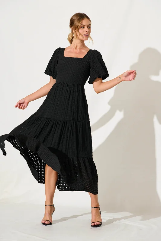 Zoya Maxi Dress In Black Cotton BlendExclusive Offers You’ll Love!