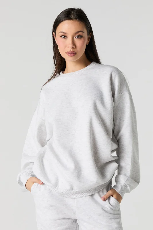Oversized Fleece Crewneck SweatshirtYour Shopping Spree Starts Here!