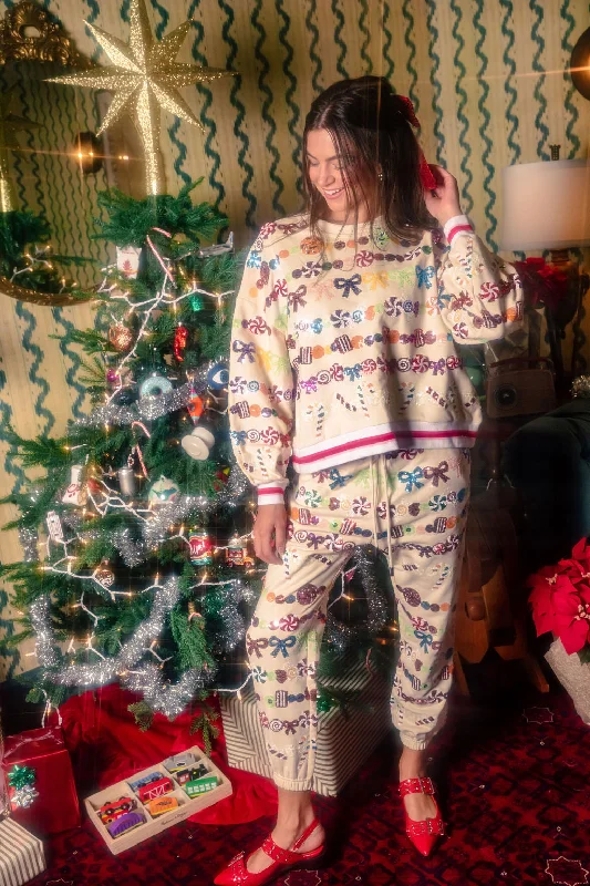 Beige Candy Garland SweatshirtScore Huge Discounts Today!