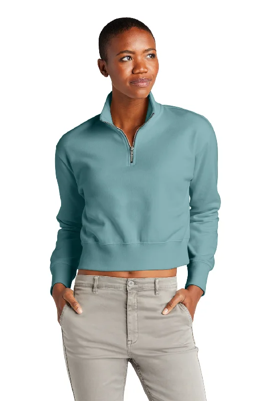 District Womens V.I.T. Fleece 1/4 Zip Sweatshirt - Eucalyptus BlueGet It Before It’s Gone!