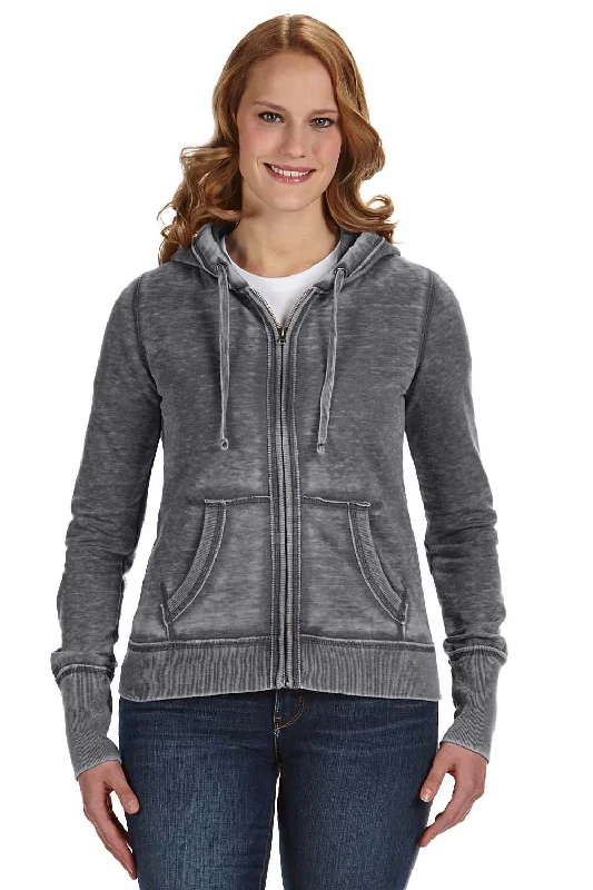 J America Womens Zen Burnout Fleece Full Zip Hooded Sweatshirt Hoodie - Dark Smoke GreySave More with Every Purchase! J America Womens Zen Burnout Fleece Full Zip Hooded Sweatshirt Hoodie - Dark Smoke GreySave More with Every Purchase!