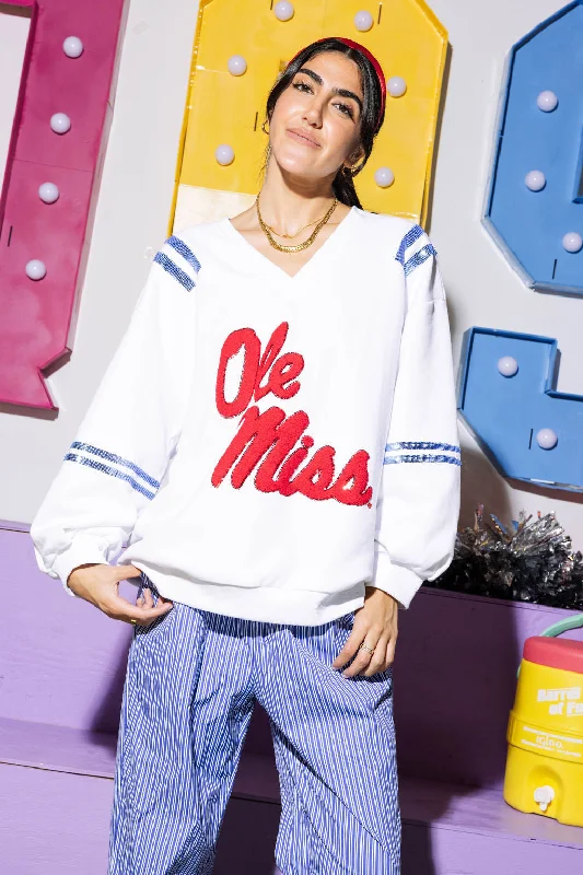 Licensed- White, Blue & Red 'Ole Miss' Jersey SweatshirtHottest Discounts of the Year! Licensed- White, Blue & Red 'Ole Miss' Jersey SweatshirtHottest Discounts of the Year!