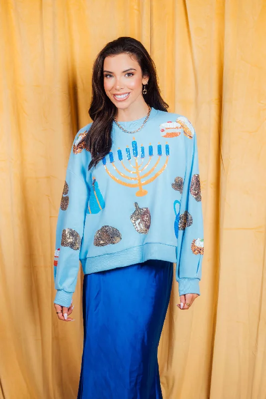Light Blue Hanukkah Foods SweatshirtYour Favorite Sale is Back!
