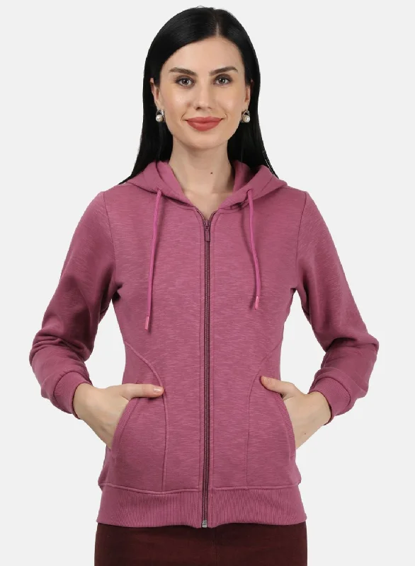 Women Dark Pink Solid SweatshirtYour Shopping Wish, Our Discount Command!