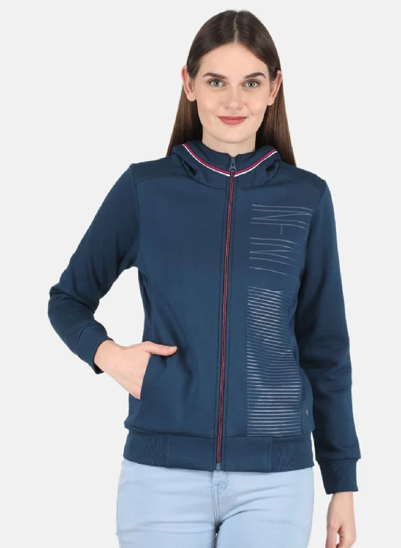 Women Blue Printed SweatshirtShop the Hottest Deals!