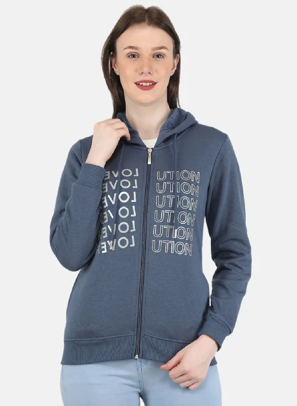 Women Blue Printed SweatshirtDon't Miss Out!